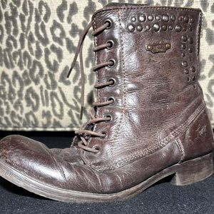 Levi's Rich Brown Lace-Up Moto Boots